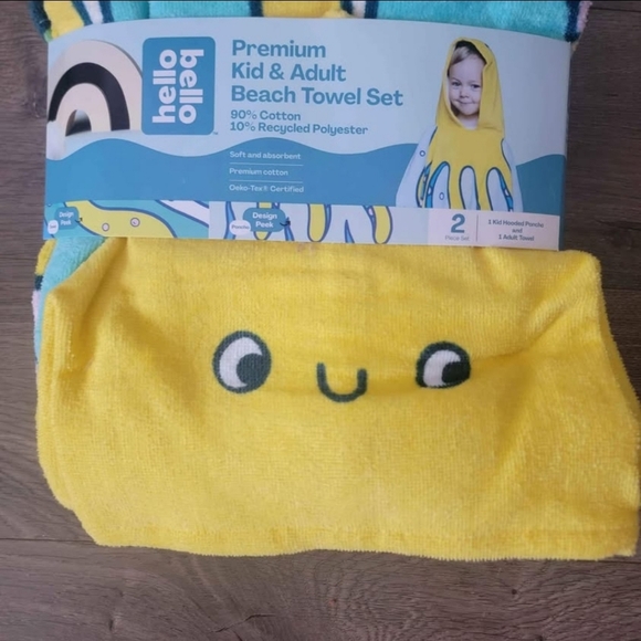Hello Bello kid & adult matching velour beach towel set NWT - Picture 3 of 6